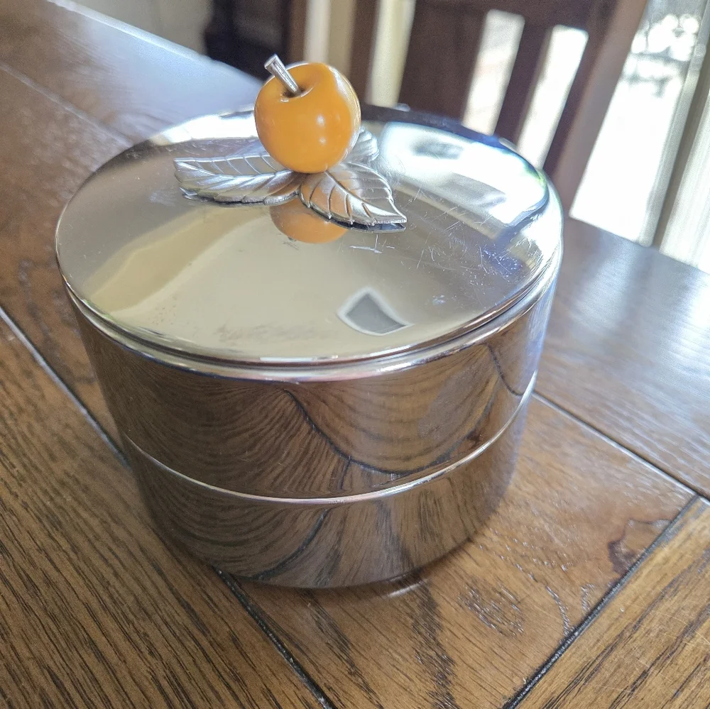 Chase Chrome Art Deco Era Stacking Set With Bakelite Apple Finial